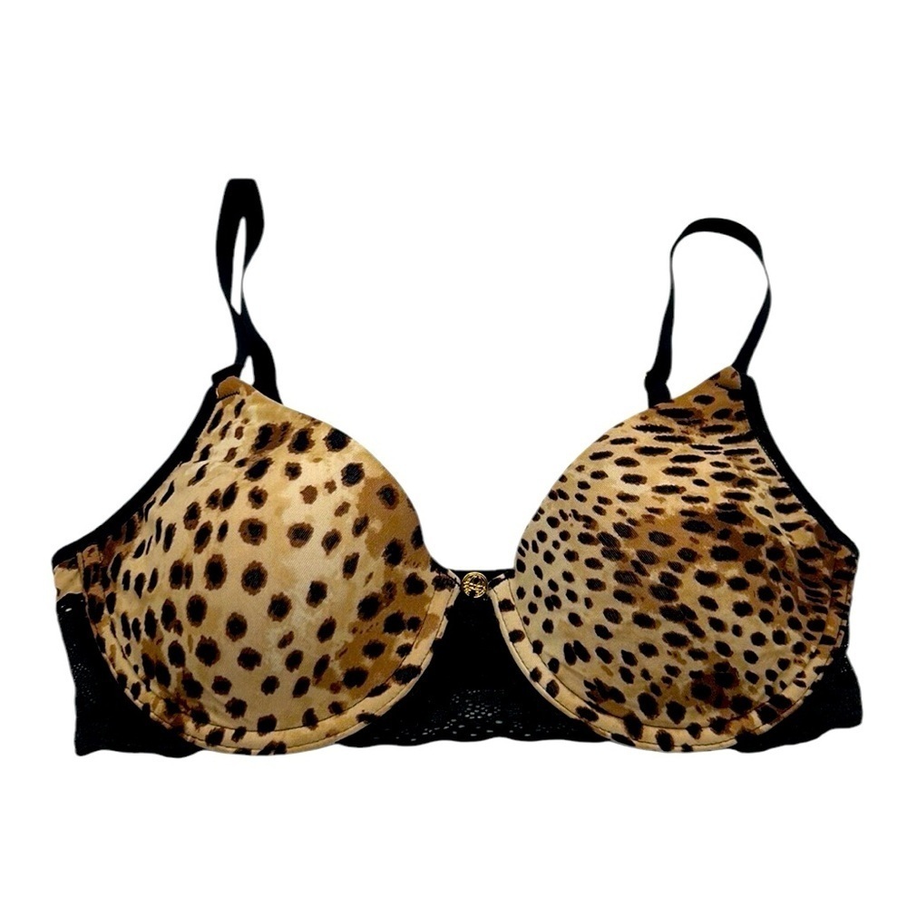 Natori Leopard Tan & Black Classic Underwire T-Shirt Bra‎ Size 32B